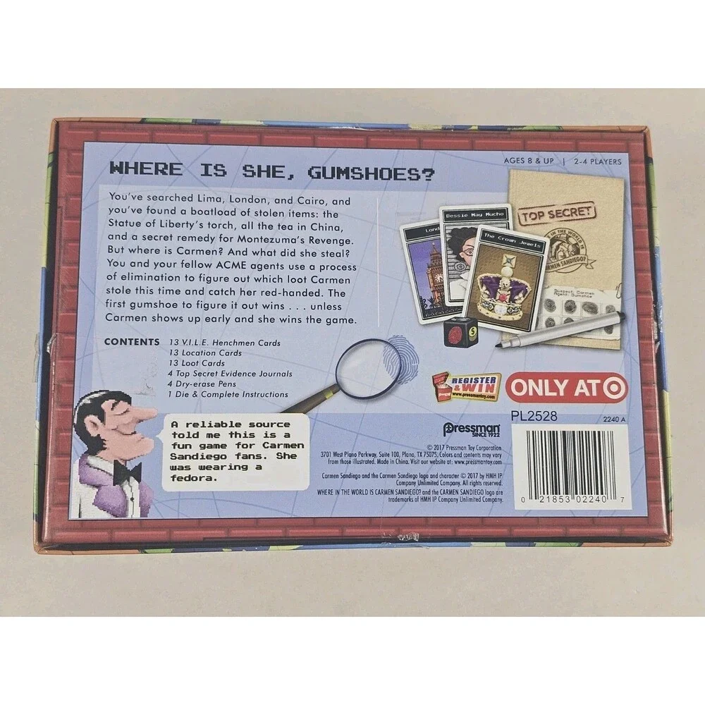 Where in the World is Carmen San Diego Card Game By Pressman 2017 (Complete)